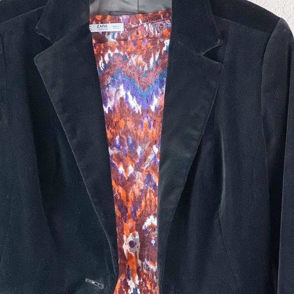 Zara red burgundy Aztec Floral Lace ruffle top M - Picture 6 of 6